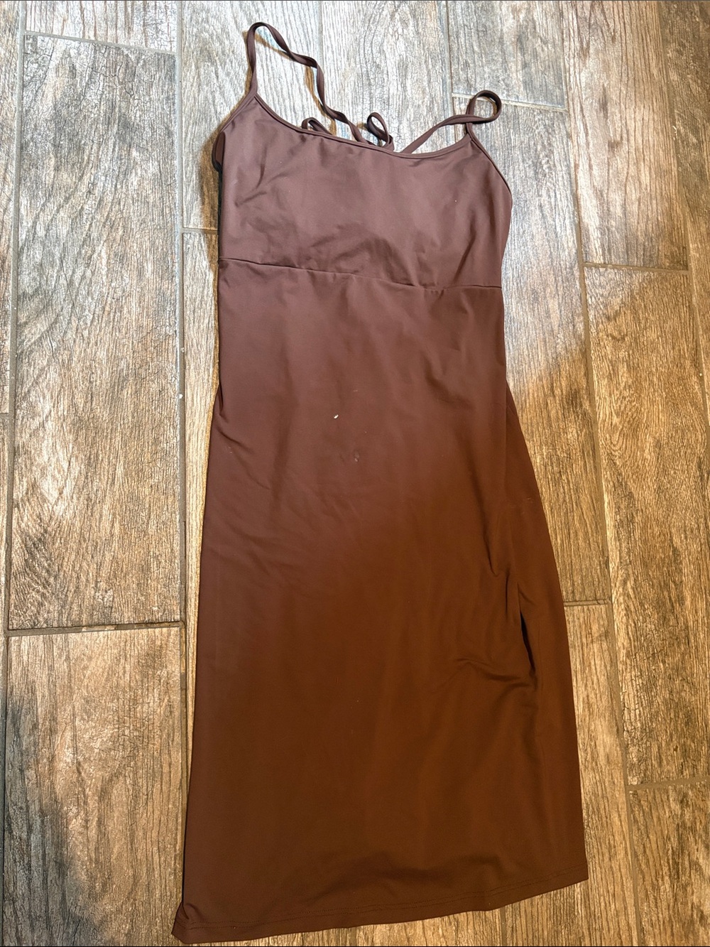 Athleta Brown Spaghetti-Strap Midi Dress